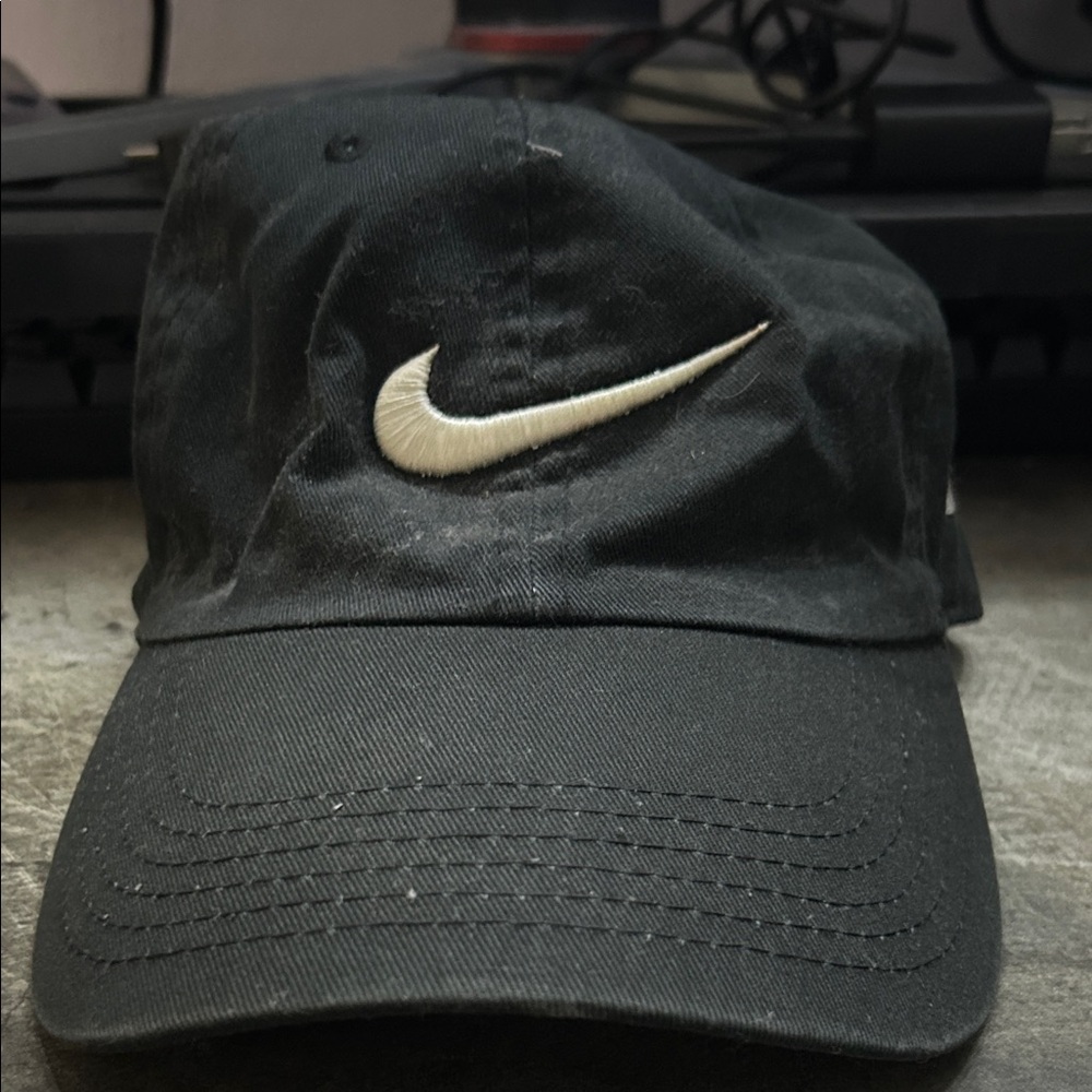 Nike Black Hat with Cream Swoosh